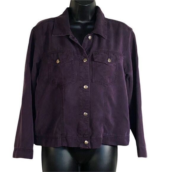 Coldwater Creek Purple Shacket Size Small, Button Front - Picture 1 of 8